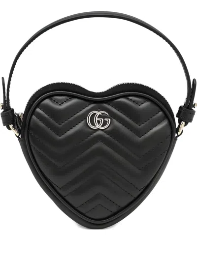 Gucci Gg Marmont Heart-shaped Crossbody Bag In Black