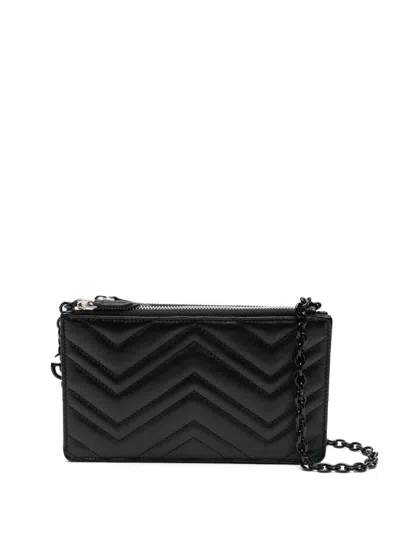 Gucci Women Gg Marmont Leather Mini Bag In Black