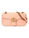Gucci Pink Quilted Leather Shoulder Handbag For Women In Pink