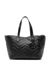 Gucci Women Gg Marmont Leather Tote Bag In Black