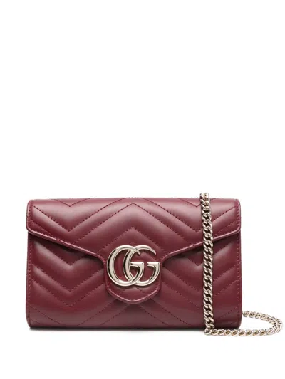 Gucci Women Gg Marmont Leather Wallet On Chain In Multi