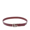 Gucci Burgundy Gg Marmont Thin Belt In Brown