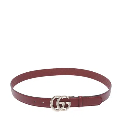 Gucci Women Gg Marmont Logo Belt In Brown
