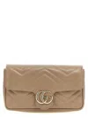 Gucci Gg Marmont Super Mini Leather Shoulder Bag In Nude