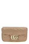 Gucci Gg Marmont Super Mini Leather Shoulder Bag In Nude