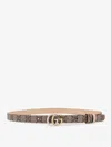 Gucci Gg Marmont Reversible Thin Belt In Animal Print