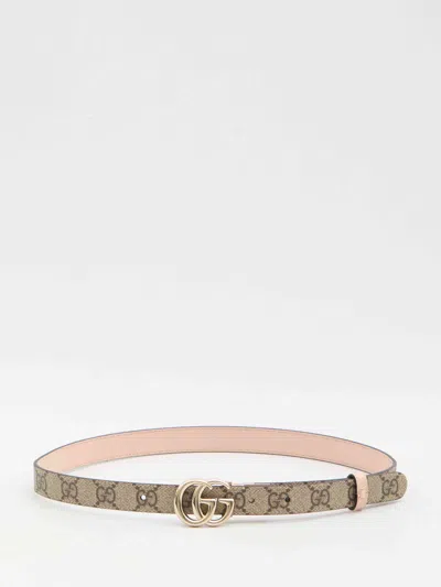 Gucci Women Gg Marmont Reversible Belt In White