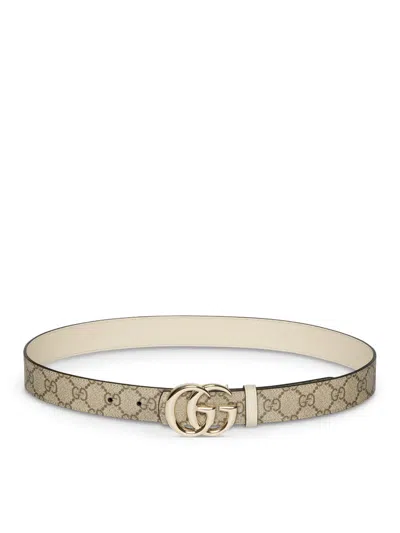 Gucci Women Gg Marmont Reversible Belt In Brown