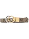 Gucci Women Gg Marmont Reversible Thin Belt In Cream