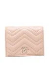 Gucci Women Gg Marmont Small Leather Wallet In Pink
