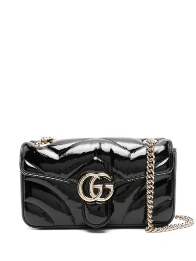 Gucci Women Gg Marmont Small Patent Leather Shoulder Bag In Multicolor
