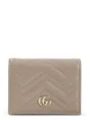 Gucci Gg Marmont Card Case Wallet In Grey