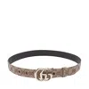 Gucci Women Gg Marmont Thin Belt In Beige