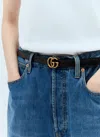 Gucci Women Gg Marmont Thin Belt In Black