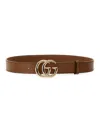 Gucci Women Gg Marmont Thin Belt In Brown