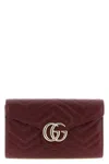 Gucci Women Gg Marmont Wallet With Chain In Red
