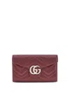 Gucci Women Gg Marmont Wallet With Chain In Brown