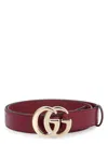 Gucci Women's Gg Milano Rosso Ancora Leather Belt