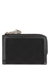 Gucci Mini Canvas Wallet With Leather Accents In Black