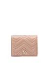 Gucci Women Gg Marmont Small Leather Wallet In Brown