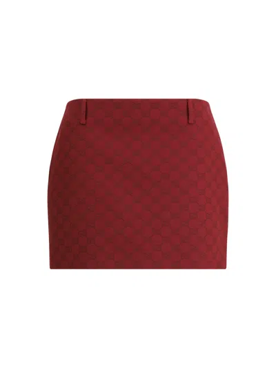 Gucci Women Gg Miniskirt In Red
