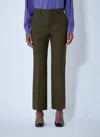 Gucci Gg Jacquard Cotton-blend Bootcut Pants In Green