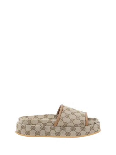 Gucci Women Gg Pattern Platform Sandals
