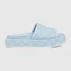 Gucci Gg Thick Sole Slippers In Blue