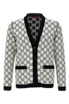 Gucci Reversible Gg Wool Jacquard Cardigan In Multicolor