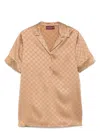 Gucci Satin Shirt With Camp Collar And Notched Lapels