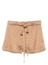 Gucci Women Gg Satin Shorts