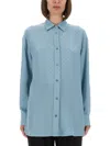 Gucci Women Gg Silk Jacquard Oversized Shirt In Multi
