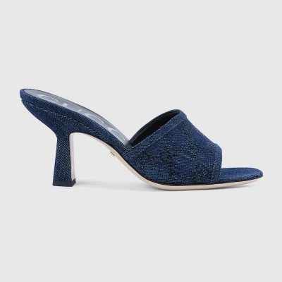 Gucci Women's Gg Slide Sandal In Blue