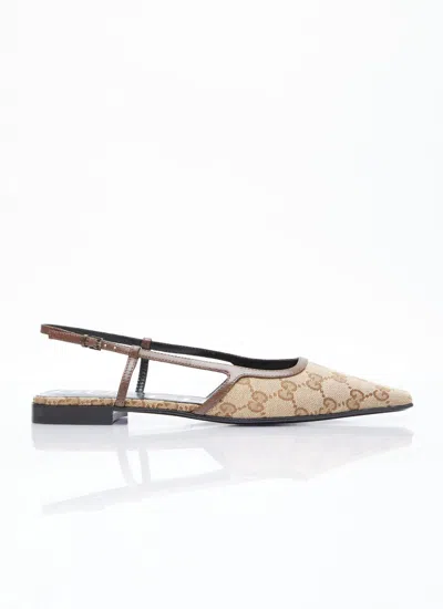 Gucci Women Gg Slingback Ballet Flats In Cream