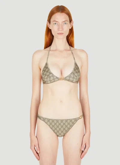 Gucci Women Gg String Bikini In White