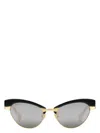 Gucci Interchangeable-rim Oval Sunglasses In Gold-silvr