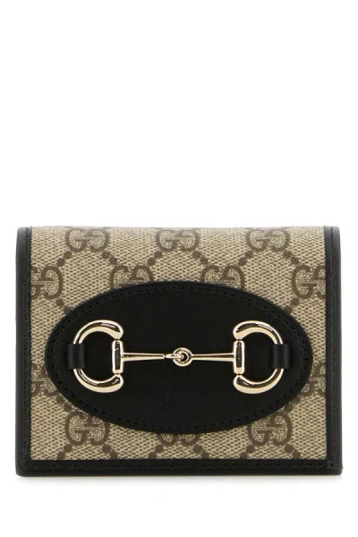 Gucci 1955 Horsebit Gg Supreme Wallet In Brown