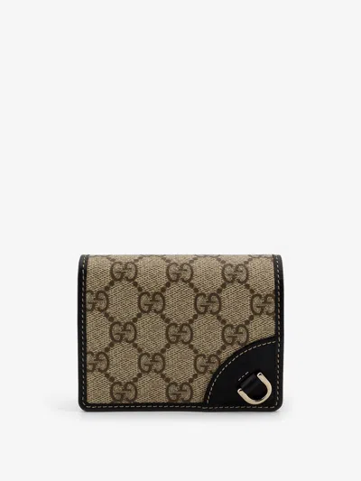 Gucci Women Gg Supreme Fabric And Leather Wallet