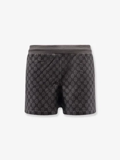 Gucci Women Gg Supreme Fabric Shorts In Gray