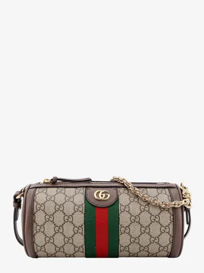 Gucci Women Gg Supreme Fabric Shoulder Bag With Iconic Web Detail