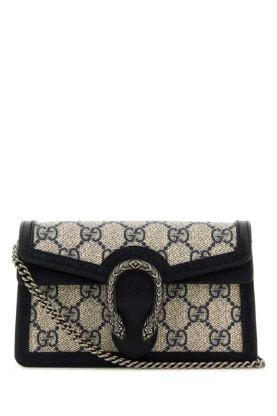 Gucci Women Gg Supreme Fabric Super Mini Dionysus Crossbody Bag In Black