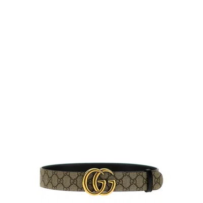 Gucci Women Gg Supreme Reversible Belt In Cream