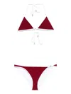Gucci Women Gg Supreme Triangle Bikini Set In Red