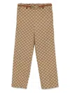 Gucci Tailored Pants With Distinctive Logo Pattern In Brown