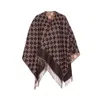 Gucci Women Gg Wool Jacquard Cape In Brown