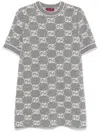Gucci Gg-jacquard Mini Dress In Grey