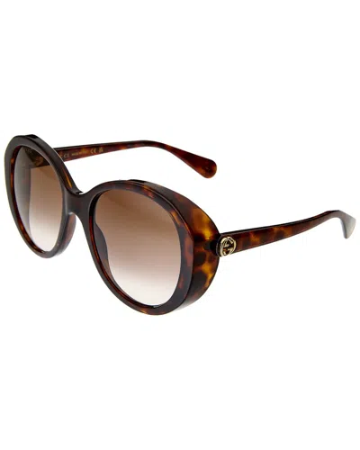 Gucci Gg0368s 002 Oval Sunglasses In Brown