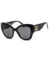 Gucci Oversized Butterfly-frame Acetate Sunglasses In Black