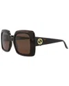 Gucci Women's Gg0896s 52mm Sunglasses In Brown