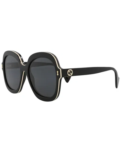 Gucci Valentino Garavani Black Buckle Calf Leather Belt In Blue